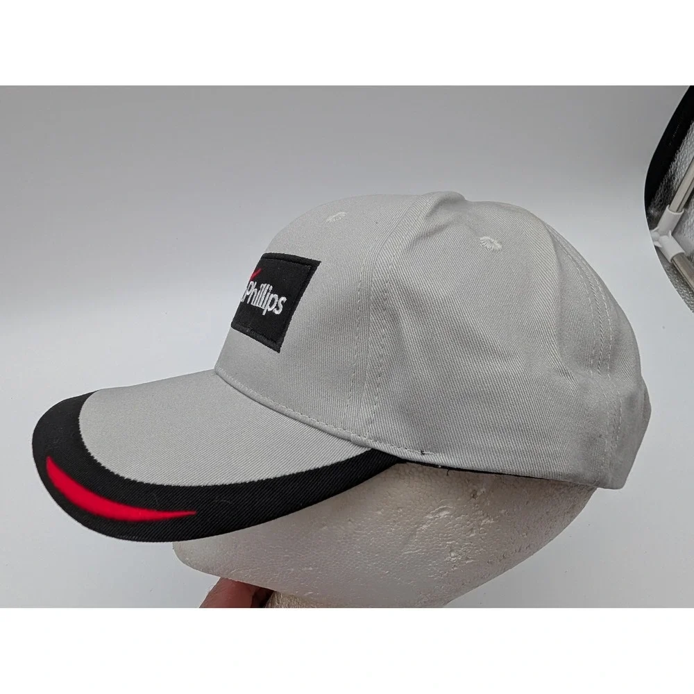 ConocoPhillips Logo Hat Mens Gray Black Red Adjustable Cotton Baseball Cap